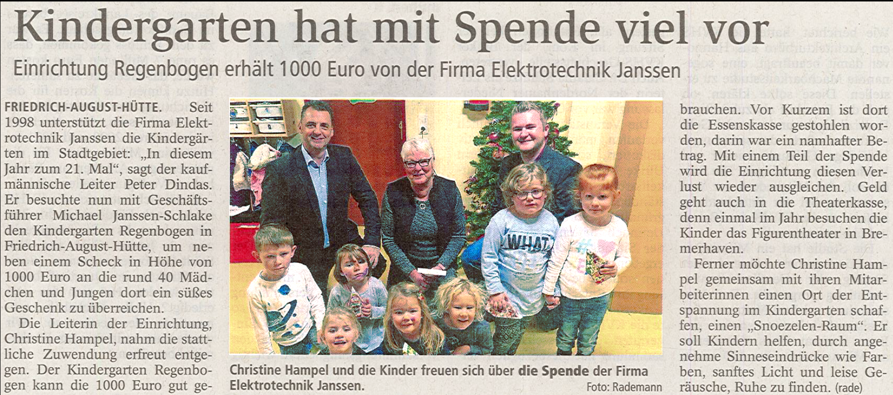 Spende Kita Regenbogen
